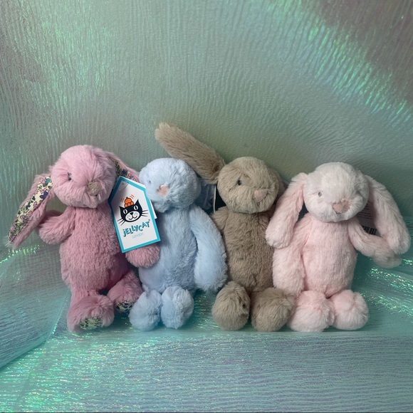 1 single Tulip blossom BNWT Jellycat Bashful Bunny Dusty pink ONLY, far left - Picture 5 of 8